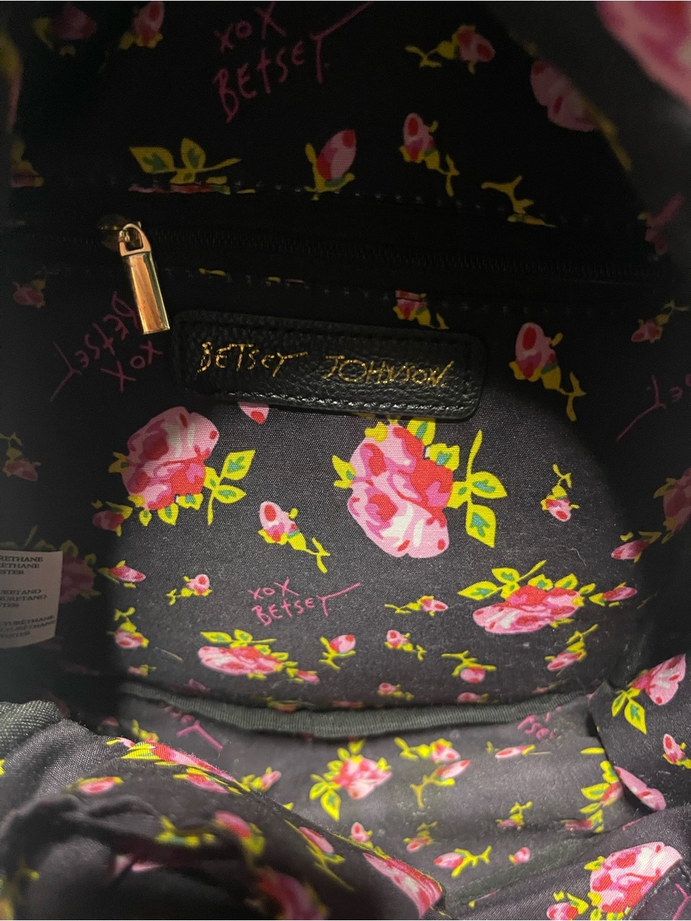 Betsey Johnson Black Quilted Heart Bow Mini Backpack Purse - Picture 8 of 14